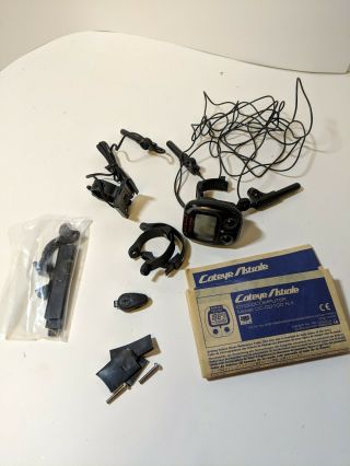 Vintage 90s Black Cateye Astrale Bicycle Computer Head Unit Cycling Cc - Cd100 Kit