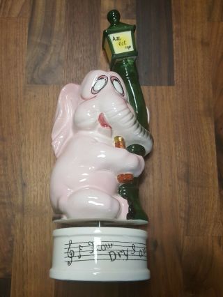 Pink Drunk Elephant Vintage Music Decanter How Dry I Am Jim Beam All Lit Up