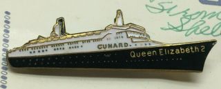 Vintage Souvenir Pin Cunard Queen Elizabeth 2