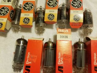 Seven (7) Ge And Rca 30kd6 Vacuum Tubes With Boxes,  Usa,  Test Strong On Tv - 7d/u