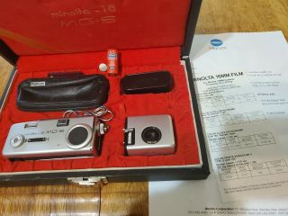 Minolta Mgs 16 Rokkor Miniature Camera Flash Accessories Paperwork Battery & Box