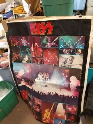 Large Vintage 1976 Kiss Collage Poster 42 " X 56 "