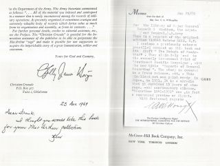 1954 Signed Als Letter General Douglas Macarthur With Two Dust Jackets Gift Idea