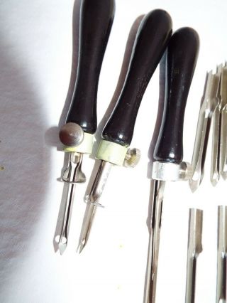 Bucilla Rug Needle Set 3 handles w/ 16 Interchangeable Needles Instructions Vtg 6