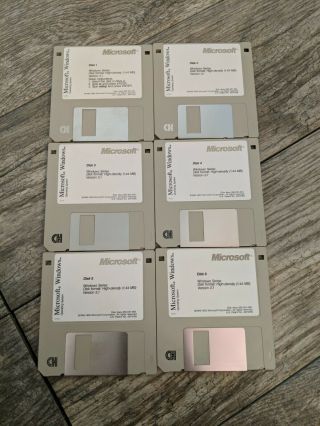 MICROSOFT WINDOWS 3.  1 Floppy 3.  5 3 1/2 Disk Vintage Retro & IBM PC DOS7 2