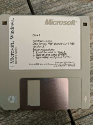 MICROSOFT WINDOWS 3.  1 Floppy 3.  5 3 1/2 Disk Vintage Retro & IBM PC DOS7 4