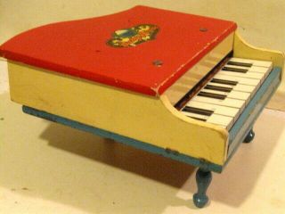 Vintage Japan Miniature Wooden Toy Grand Piano.  8” X 9.  5” X 5” tall.  Very cute 4