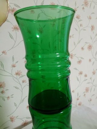 Vintage Drinking Glasses Set Of 4 Ribbed Green Glasses 4
