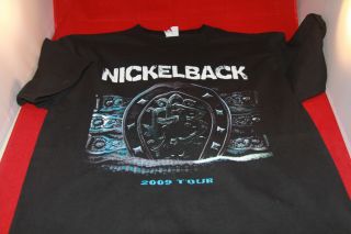 Vintage 2009 Mens Nickelback Dark Horse Tour Black T Shirt Large Hinder