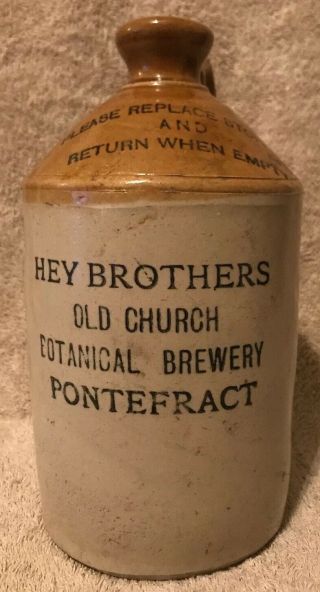 Vintage Pearson & Co.  Hey Brothers Old Church Botanical Brewery Stoneware Jug