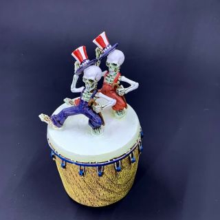 Vintage Grateful Dead Productions Mini Drum Shaped Stash Box,  Dancing Skeletons