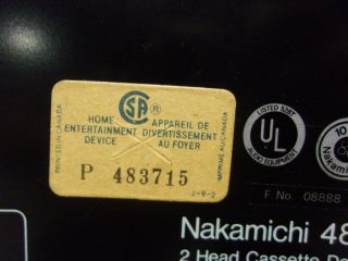 Nakamichi 480 2 Head Cassette Deck (Black) 7