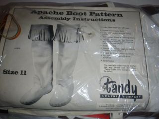 Vintage Tandy Leather Apache Boot Kit Pattern & Leather Size 11