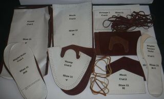 Vintage Tandy Leather Apache Boot Kit Pattern & Leather Size 11 5