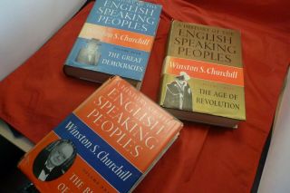 3 BOOKS WINSTON S.  CHURCHILL HISTORY OF THE ENGLISH SPEAKING PEOPLES VOL.  4,  3,  1 2
