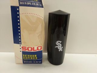 Vintage 1991 Chicago White Sox Logo Solo Dixie Cup Bathroom Dispenser Opened