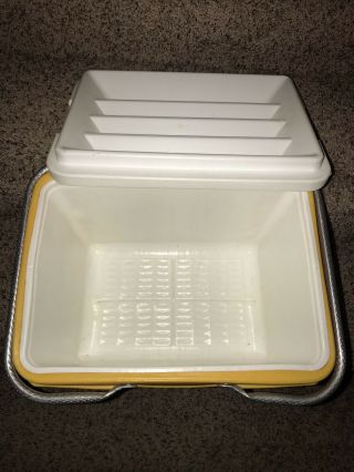 Vintage POLORON Vacucel Cooler with Aluminum Handles Yellow 3