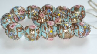 Vintage Art Deco Loose Wedding Cake Glass Beads From A Broken Necklace