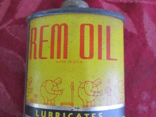 Vintage Early Remington Rem Oil Can Tin w/ lead topper 6