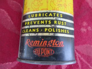 Vintage Early Remington Rem Oil Can Tin w/ lead topper 8