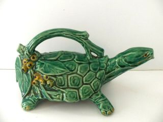 Mccoy Turtle Waterer Vintage Art Pottery Planter Figure Garden Vase Watering Can
