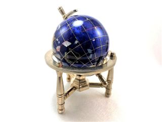 Vintage Globe Enamel With Inlaid Semiprecious Stones