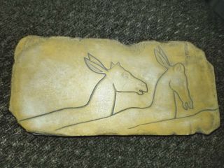 Vintage Native American Art Carved Stone Antelopes Hand Made Signed Art