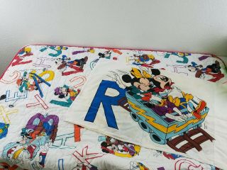 Vintage Dundee Disney Babies Quilted Pillow Cover Crib Blanket Mickey Mouse