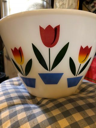 Vintage Fire King Tulip Nesting Bowl 9 1/2 " Across 6 " Tall Usa