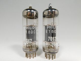Amperex (Philips) 7062 E180CC IV8 Matched Vintage 1952 Tube Pair (Test 96) 2