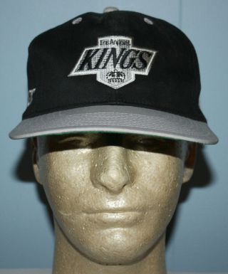 Vintage 90s Los Angeles Kings Talk Back Black Snapback Hat Cap