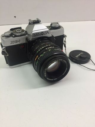 Vintage Minolta Xg - 1 35mm Camera With Rokker 50mm 1:1.  7 Vivitar 2x - 5 Lens