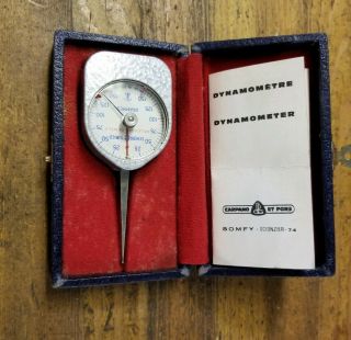 Vintage Dynamometer •scherr Tumico Precision Dial Tension Machinist Gauge France