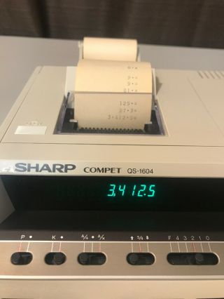 Vintage Sharp Compet QS - 1604 - Electronic Printing Calculator Adding Machine 6