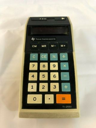 Vintage Texas Instruments Ti - 2550 Memory Calculator Powers On