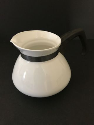 Vintage Corning Ware 6 Cup Coffee Tea Pot Kettle - All Solid White (p 204 B)