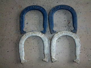 Vintage Set - 4 Top Ringer 2 1/2 Lbs Pitching Horse Shoes Blue&white 1 