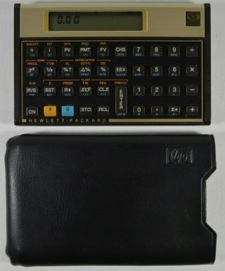 Vintage Hp 12c Financial Calculator With Oem Sleeve Cover Case Great