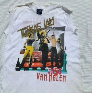 Vintage Van Halen Shirt 1986 Cotton Bowl Texas Jam Sleeveless Size Extra Large