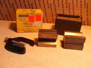 Vintage General No.  116 Precision Tolerances 2 V - Blocks & 1 Clamp Set