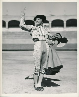 Esther Williams Candid Matador Costume Studio Set Vintage Mgm Dbw Photo