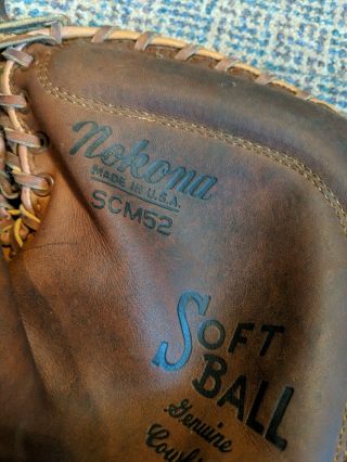 Vintage Nokona Softball Baseball Glove Made In Usa Cowhide