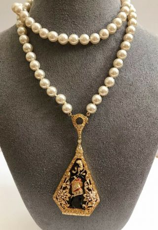 Vintage Camrose Kross Jbk Jackie Kennedy Egptian Revival Pharaoh Necklace