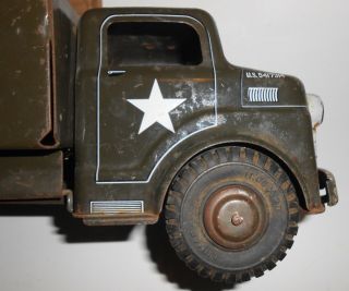 Vintage MARX LUMAR U.  S.  Army Transport Pressed Steel Truck 8