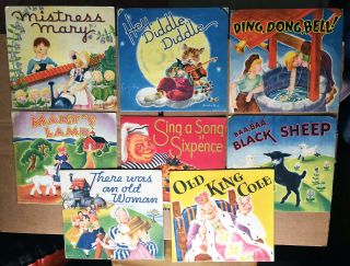 8 Vintage Geraldine Clyne Nursery Rhyme Pop - Up Books /