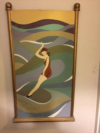 Vintage,  Shabby Chic,  Paintings On Board,  Swimmers 1920 