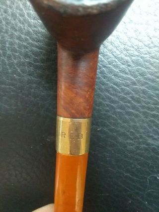 Vintage Estate Found Imported Briar Tobacco Pipe Solid 14K Gold Band 4
