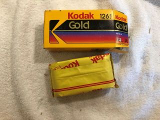 Kodak Kodacolor 126 Gold Film 24 Exposure Expired 1996 Open Box Foil