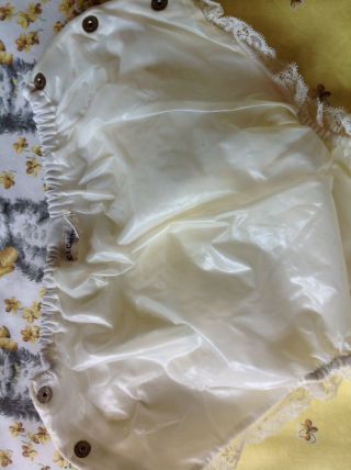 Vintage Baby Diaper Cover,  Ruffled,  Lace,  Plastic Pants,  Snap Sides 4