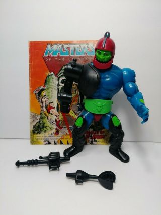 Vintage Masters Of The Universe Trap Jaw (missing Hook) Action Figure W/ Comic